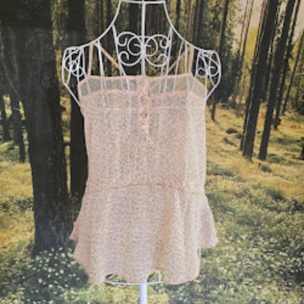 Lucca Couture Ditsy Floral Peplum Cami (Sz XS)